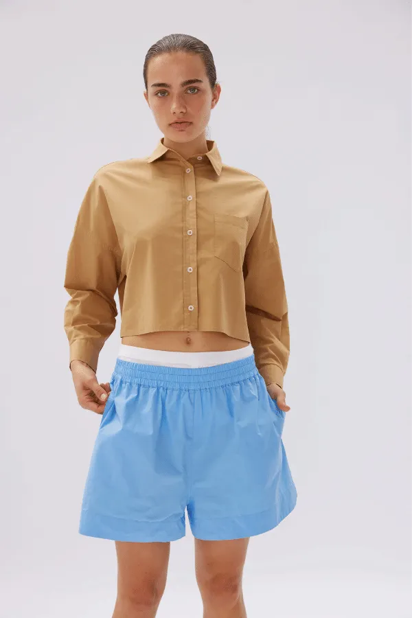 Chiara Cropped Shirt Toffee