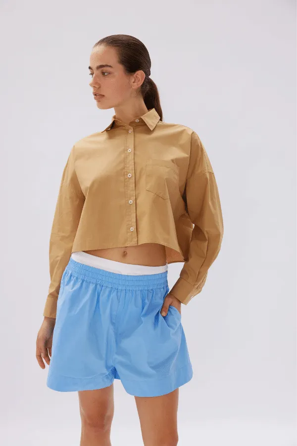 Chiara Cropped Shirt Toffee