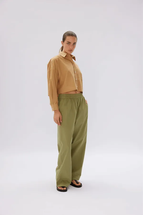 Chiara Cropped Shirt Toffee