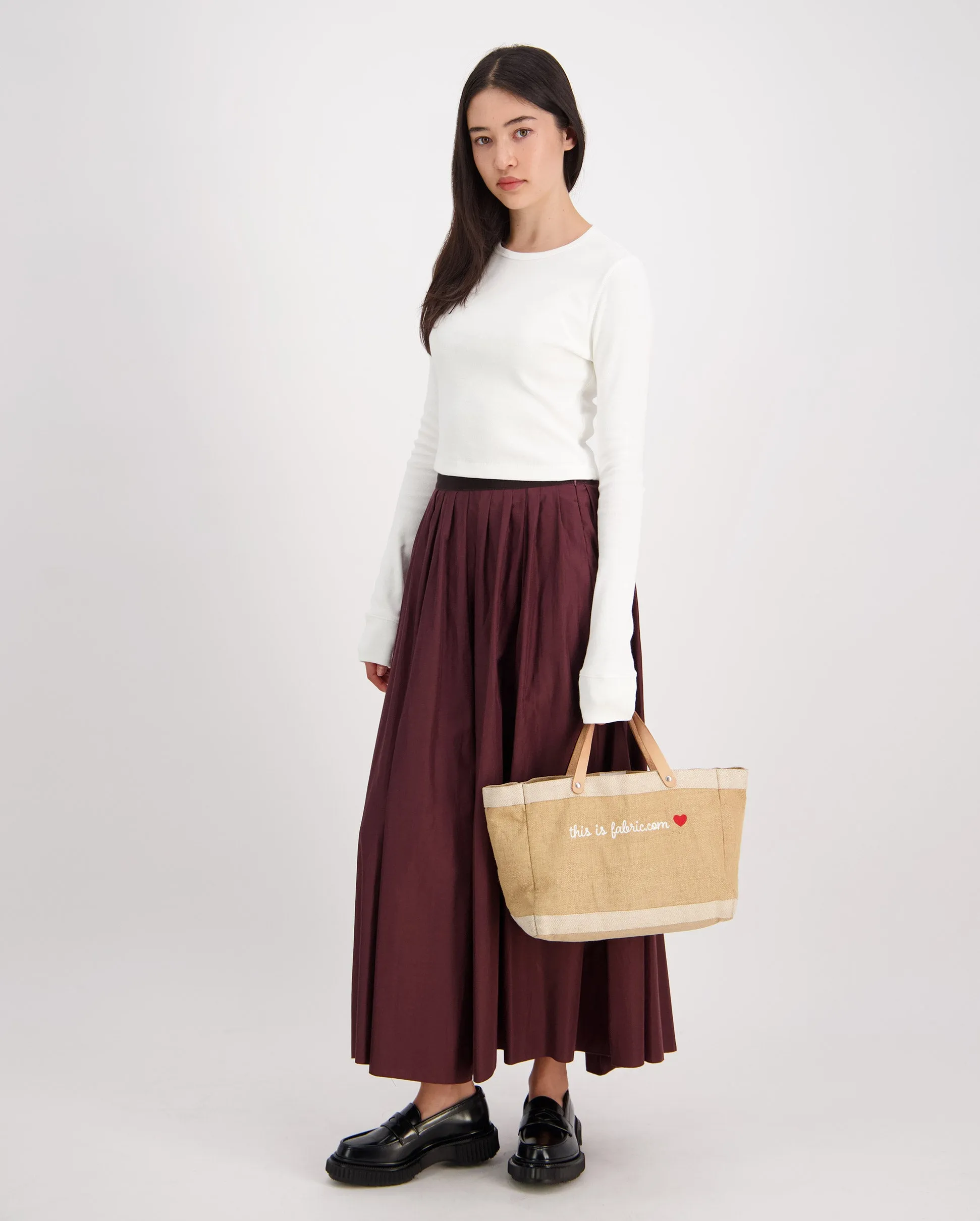 CHIC TAFFETA LONG SKIRT / CACAO