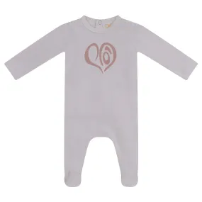 Clo White Heart Print Stretchie