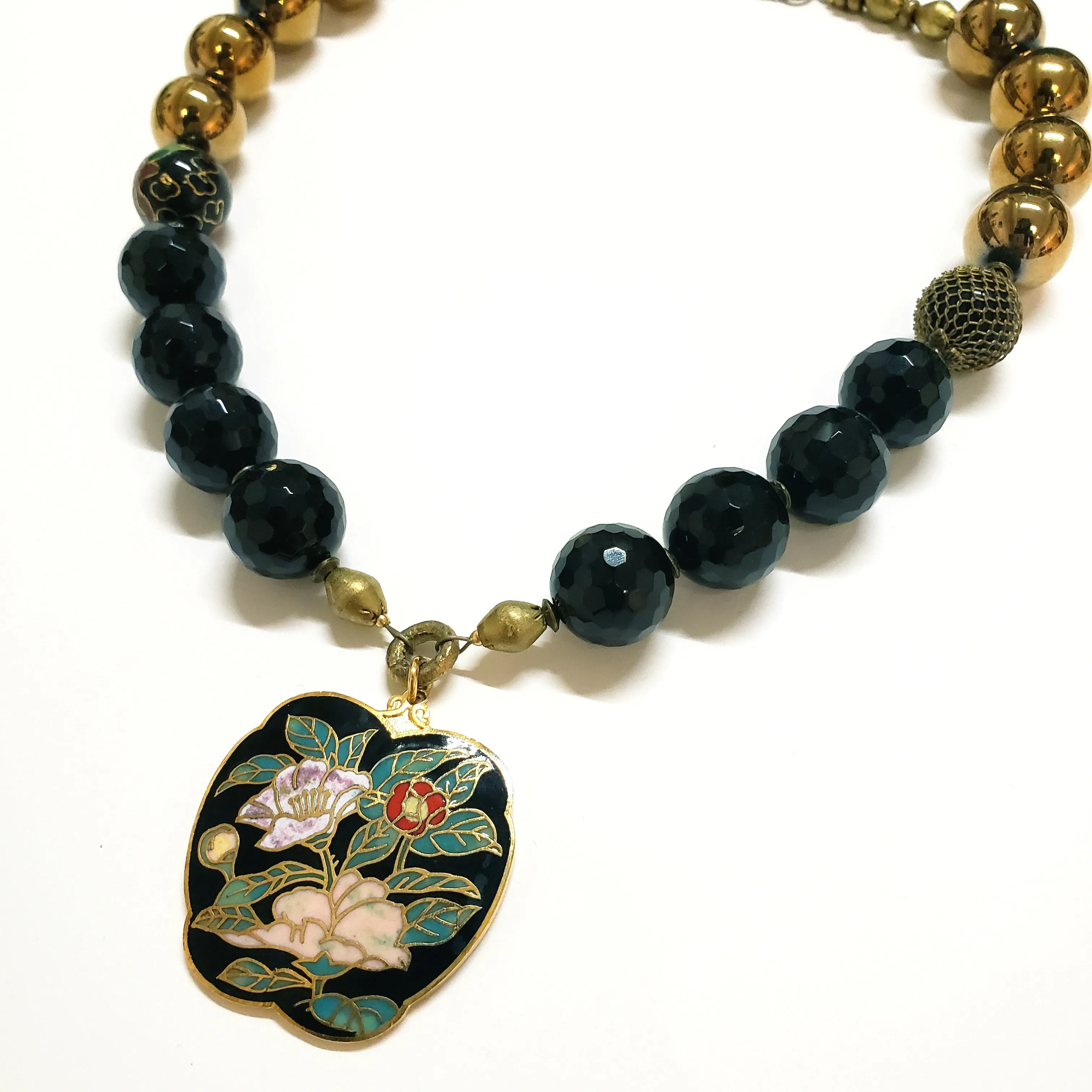 Cloisonne Black Onyx Collar