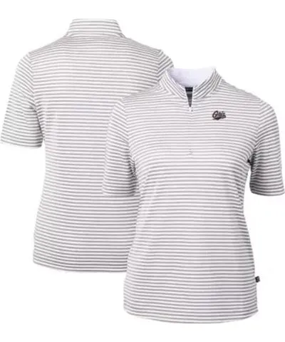 Cutter & Buck NCAA Montana Grizzlies DryTec Virtue Eco Pique Stripe Recycled Polo