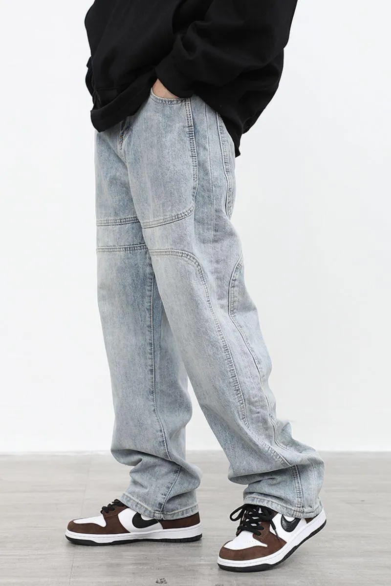 CZ Washed Structure Straight Jeans