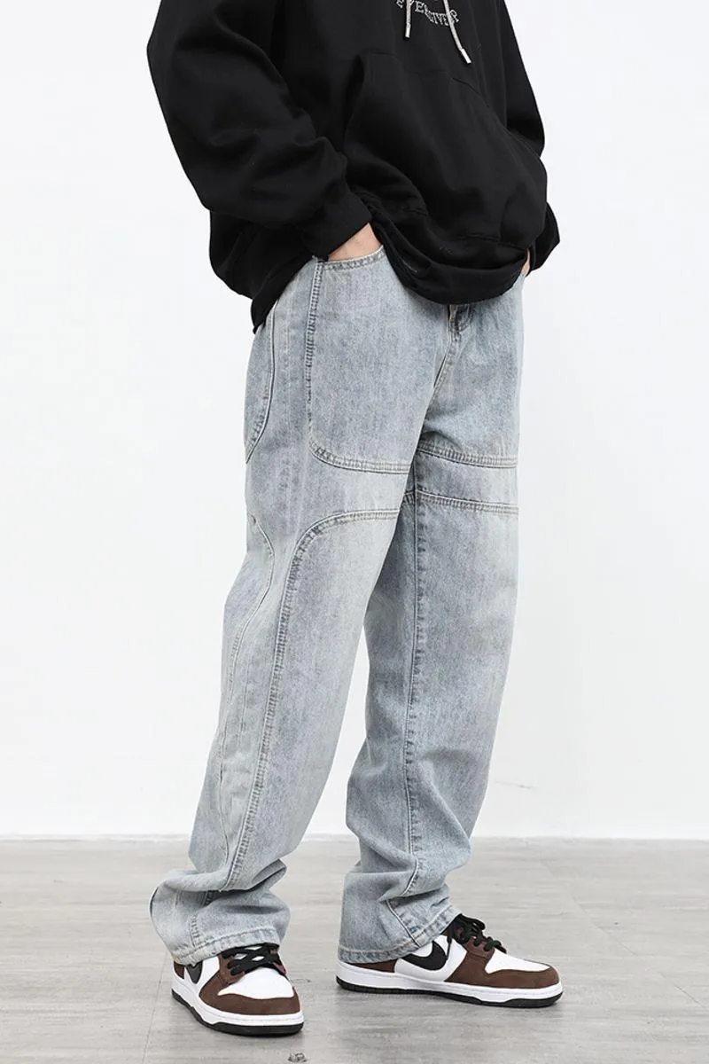 CZ Washed Structure Straight Jeans