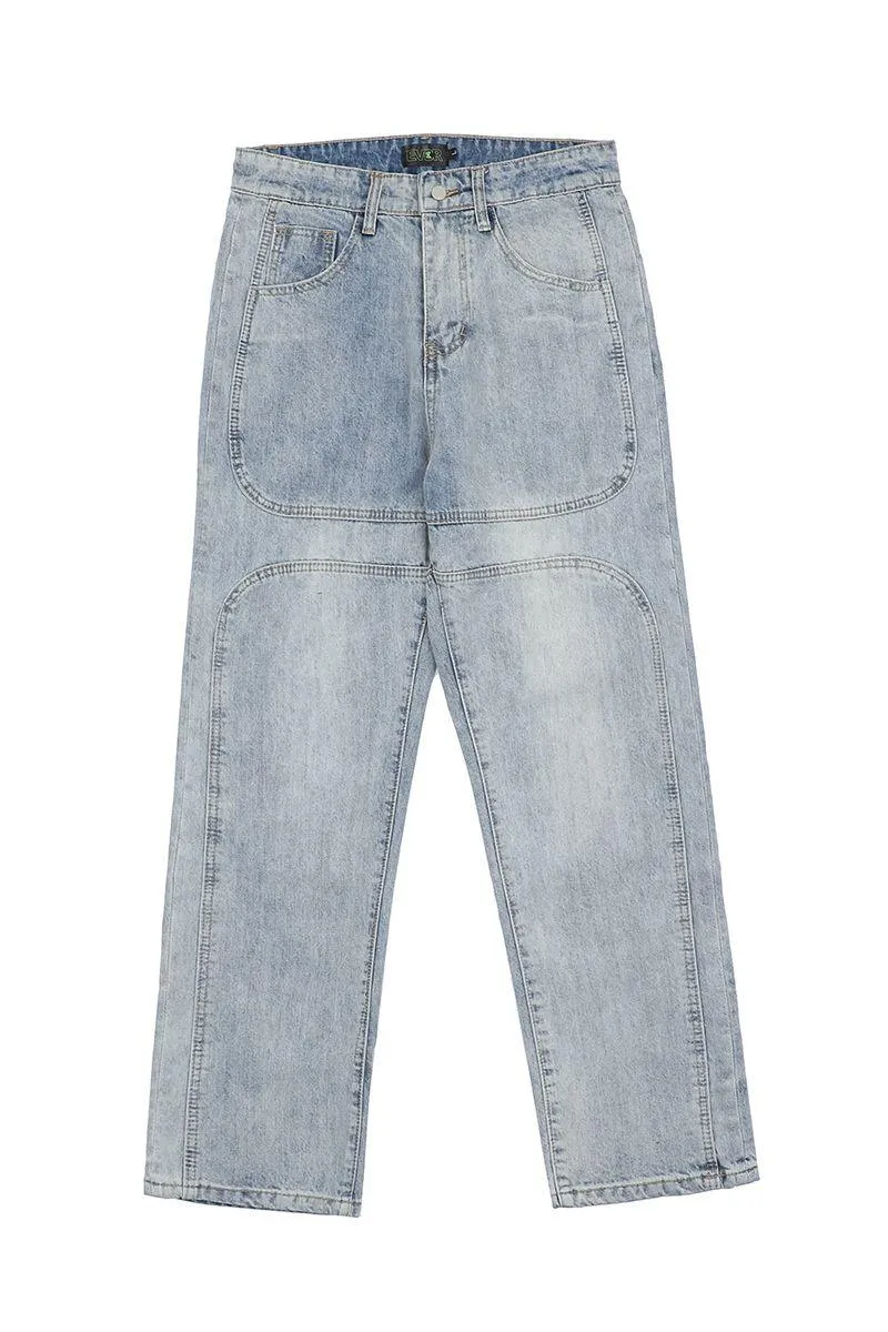 CZ Washed Structure Straight Jeans