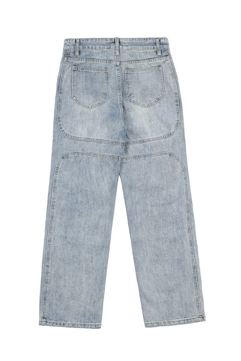 CZ Washed Structure Straight Jeans