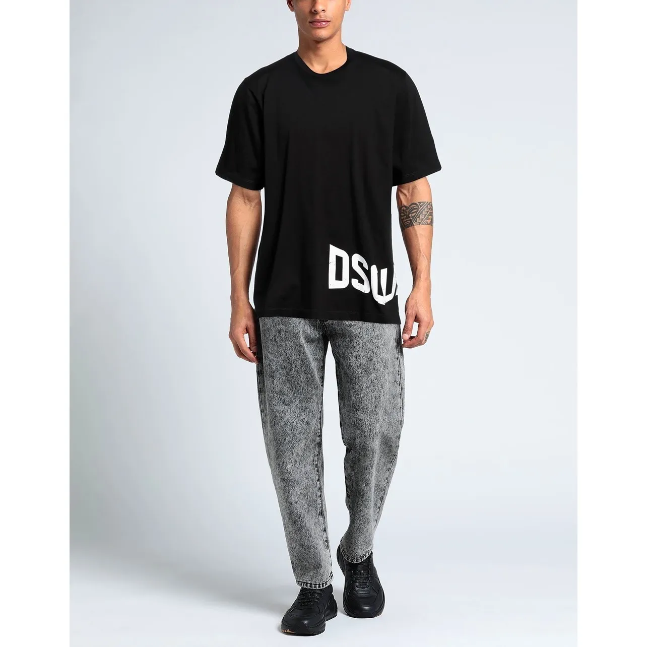 D SQUARED2  |Crew Neck Plain Cotton Short Sleeves Logo Luxury