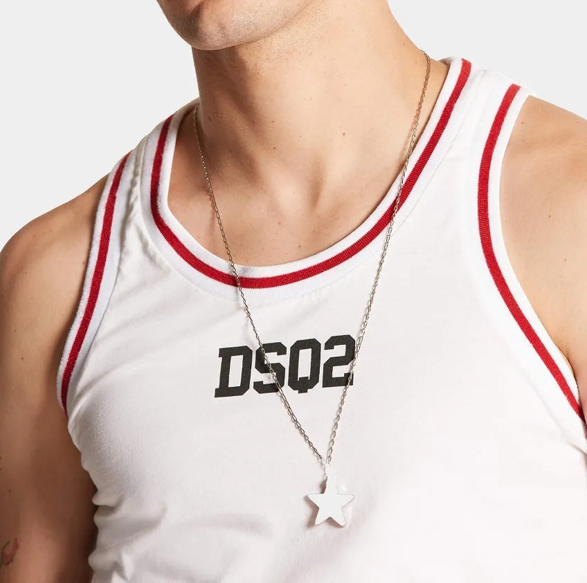 D SQUARED2  |Street Style Plain Cotton Logo Luxury Tanks