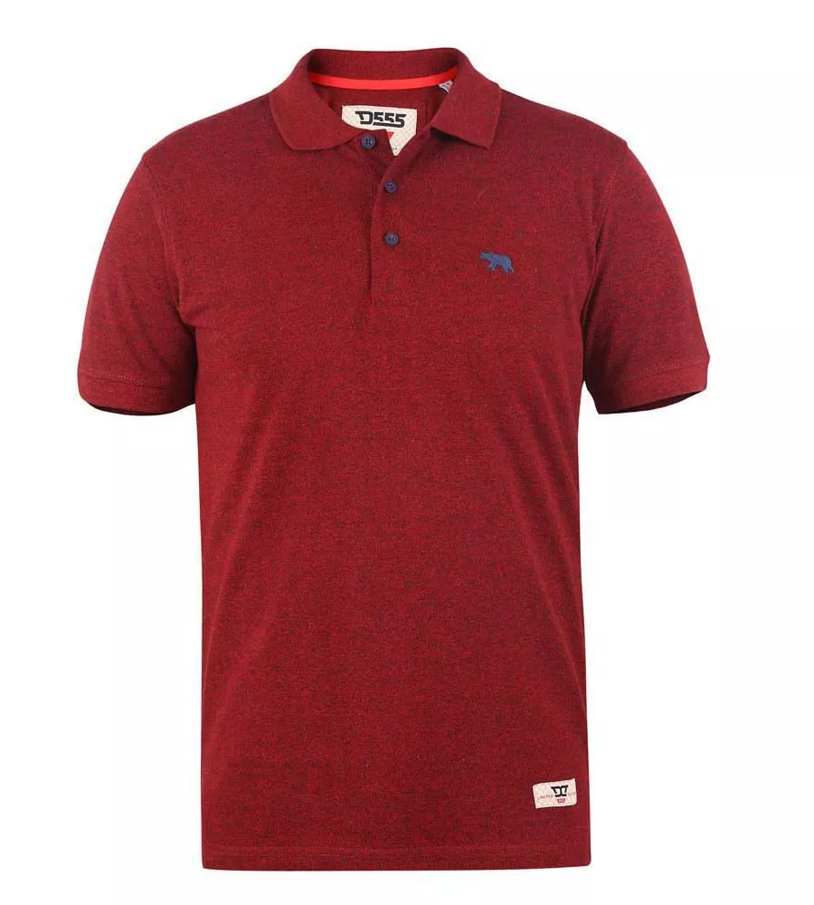 D555 Mens Red Twisted Polo Shirt With Chest Embroidery (WINCHESTER 1)