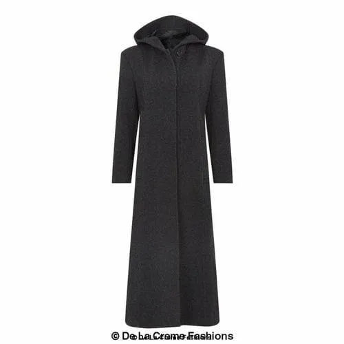 DE LA CREME Oversized Wool Blend Hooded Long Coat