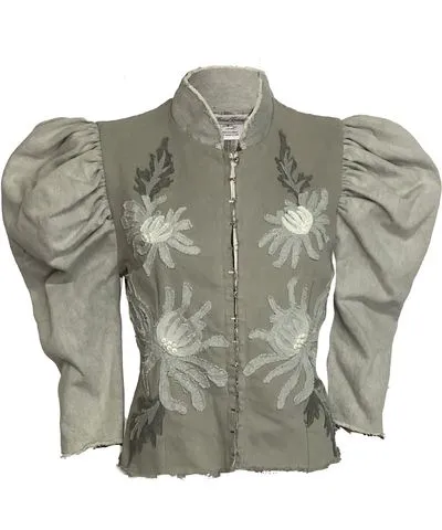 Deborah Lindquist Eco Lifestyle Women's Grey Fleur Denim Jacket