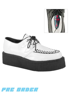 DEMONIA V-CREEPER-502 - WHITE VEGAN LEATHER  PRE ORDER 