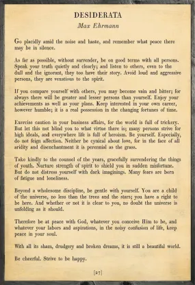 Desiderata Art Print (Poetry Collection)