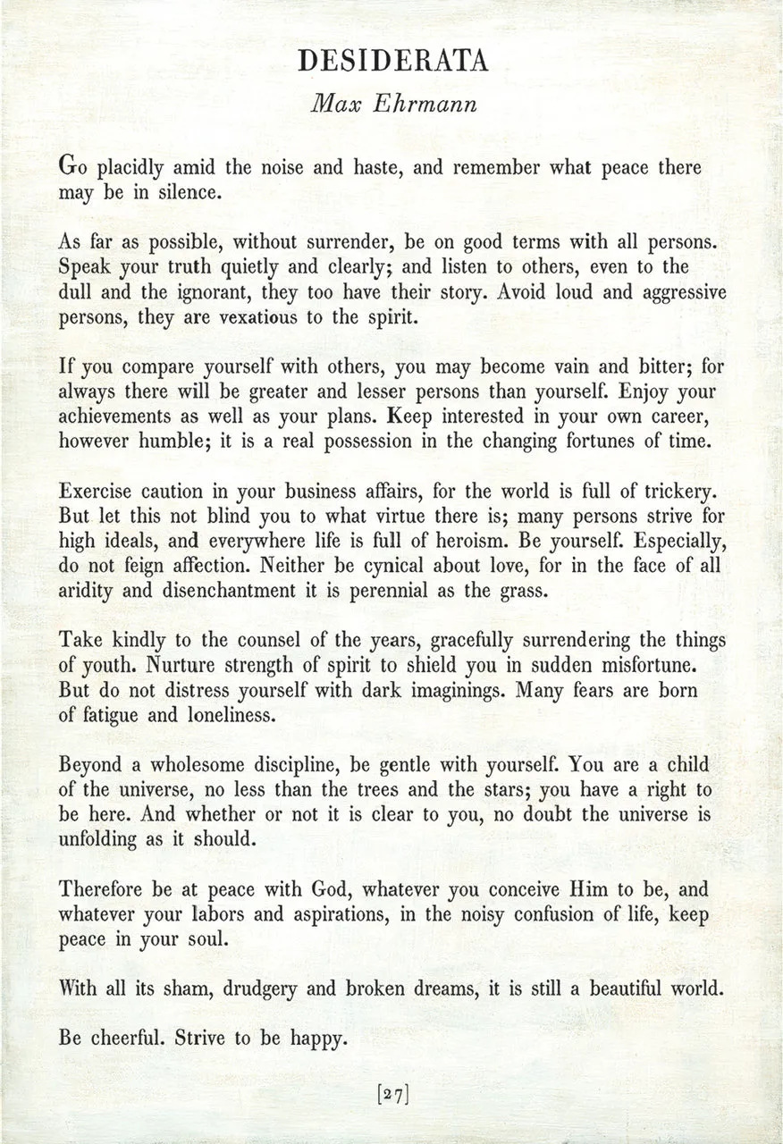 Desiderata Art Print (Poetry Collection)