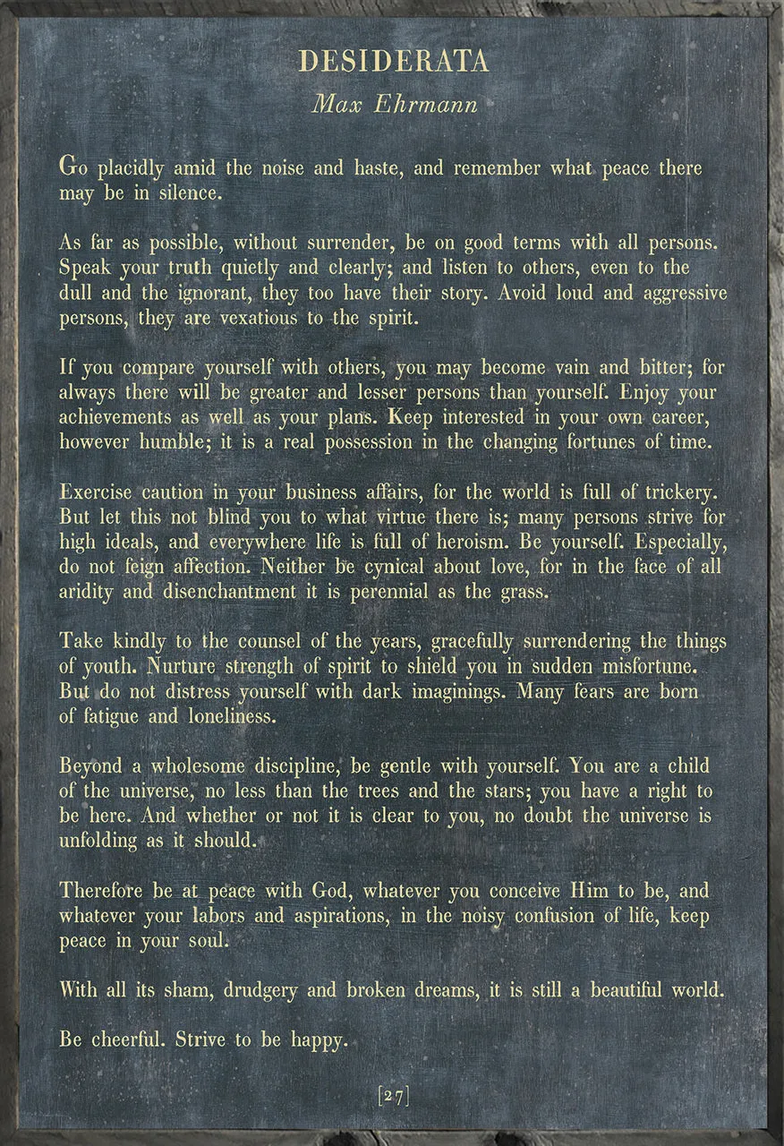 Desiderata Art Print (Poetry Collection)