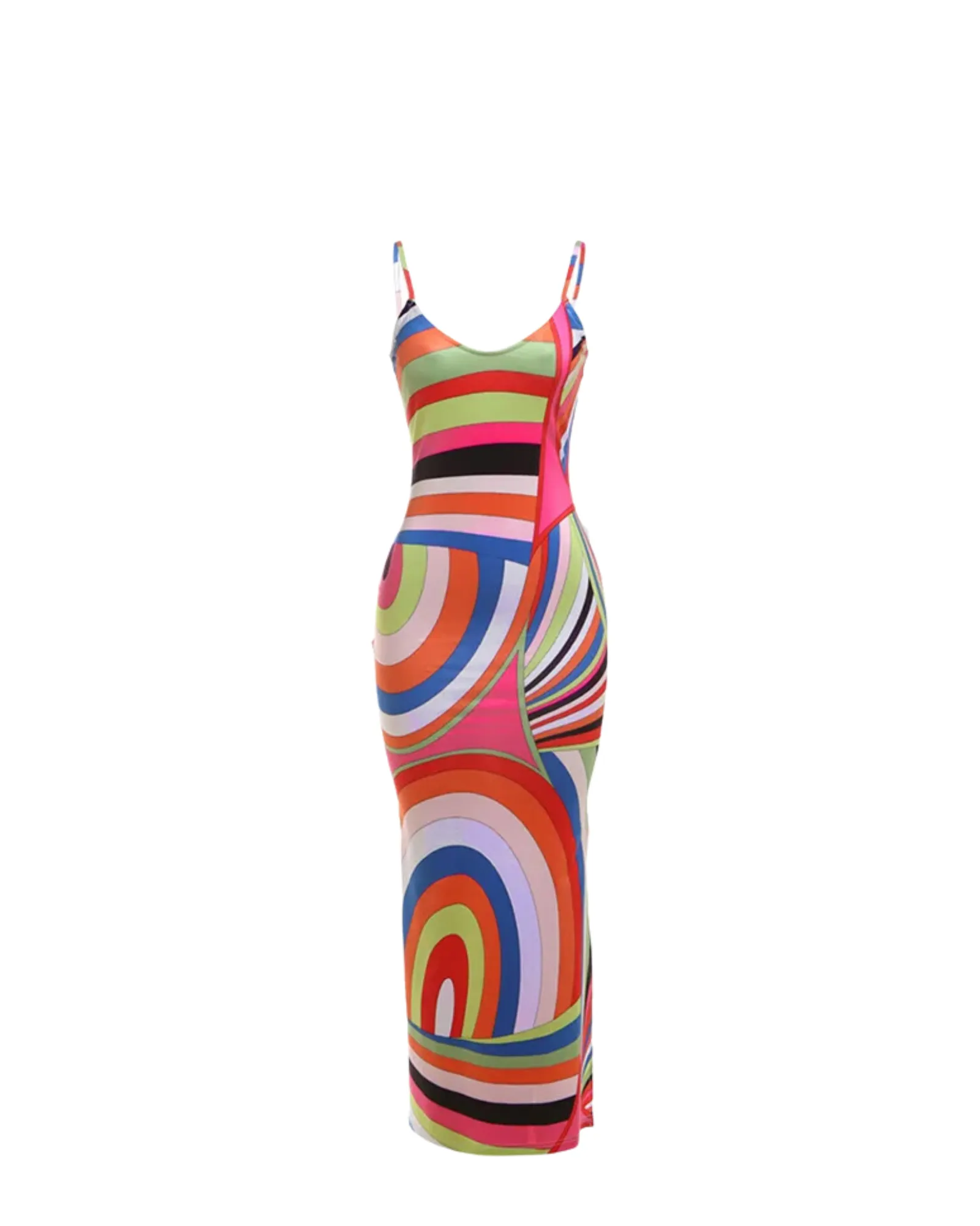 Designer Dupe Multicolor Print Maxi