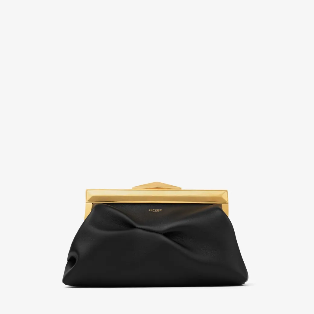 Diamond Frame Clutch/S Black Leather Clutch Bag