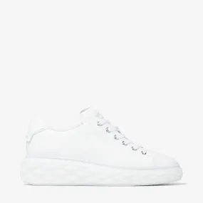 Diamond Light Maxi/F White Nappa Leather Low-Top Trainers with Platform Sole