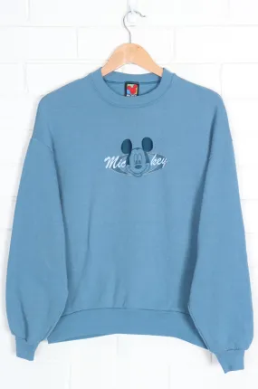 DISNEY Mickey Mouse Centre Logo Embroidered Blue Sweatshirt (XL)