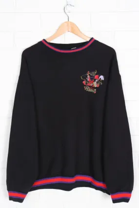 DISNEY Villians Embroidered Purple & Red USA Made Ringer Sweatshirt (XXL)