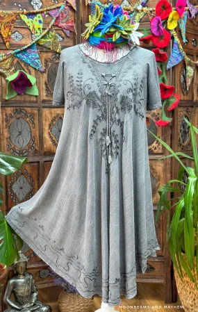 DOVE GREY CLAUDINE PLUS SIZE TUNIC / DRESS (GR)