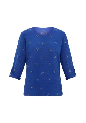 Dragonfly Print Ultramarine Top