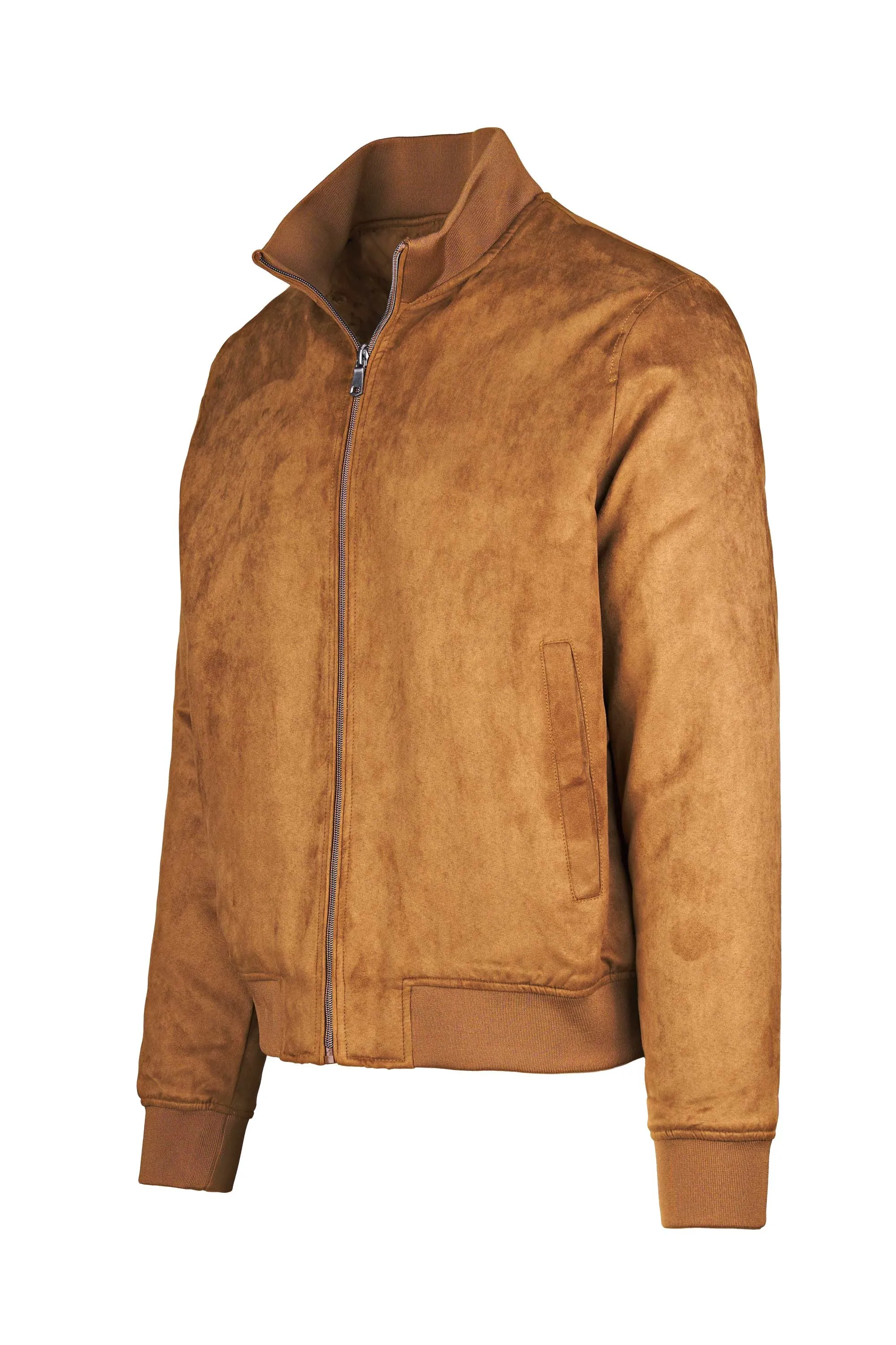 Eco-Suede Leather Bomber Jacket