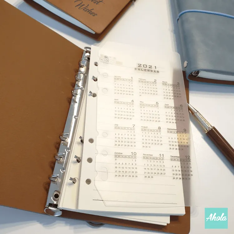 【Ecrire】Leather Journal Notebook with Elastic Closure 自訂名字彷皮活頁筆記簿