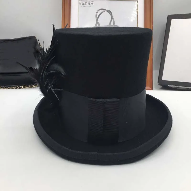 European and American Retro Style Fleece 17cm Presidential Top Hat