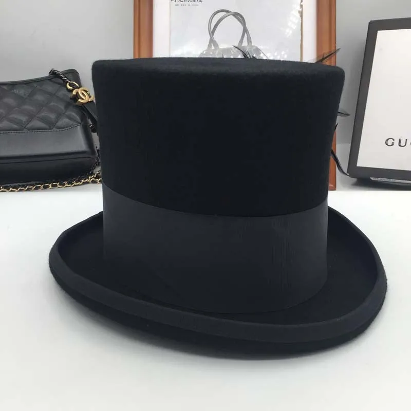 European and American Retro Style Fleece 17cm Presidential Top Hat