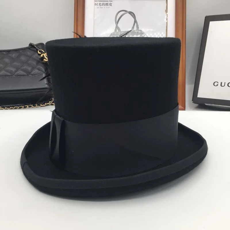 European and American Retro Style Fleece 17cm Presidential Top Hat