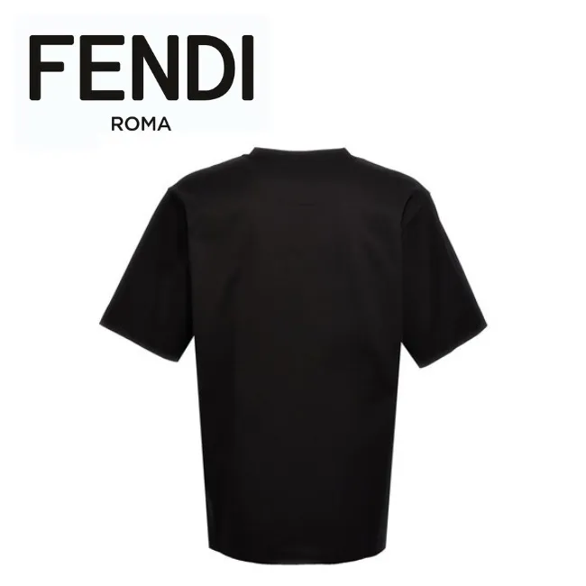 FENDI  |Crew Neck Cotton Short Sleeves Logo Luxury