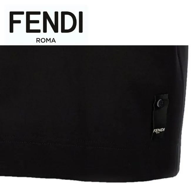 FENDI  |Crew Neck Cotton Short Sleeves Logo Luxury