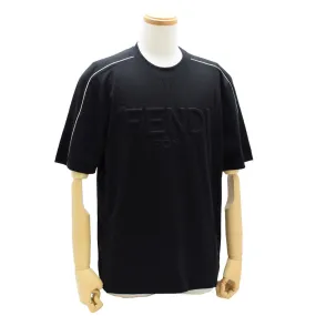 FENDI  |Crew Neck Plain Cotton Short Sleeves Logo Luxury