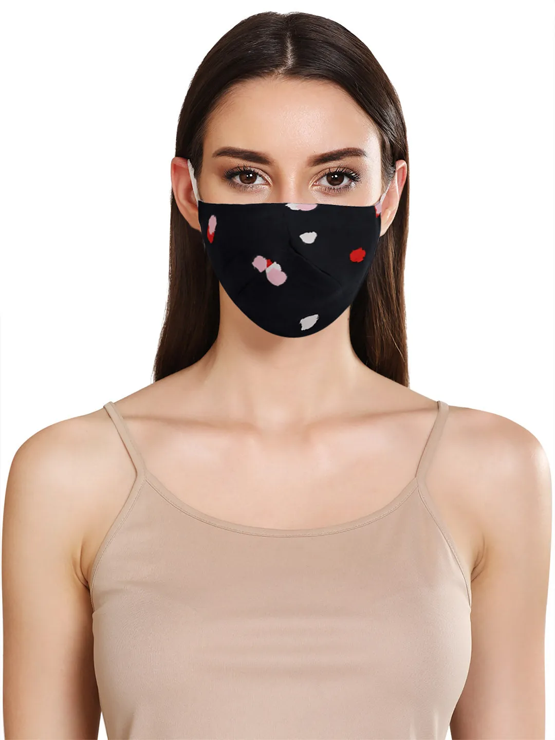 Fitted Face Mask With Abstract Print