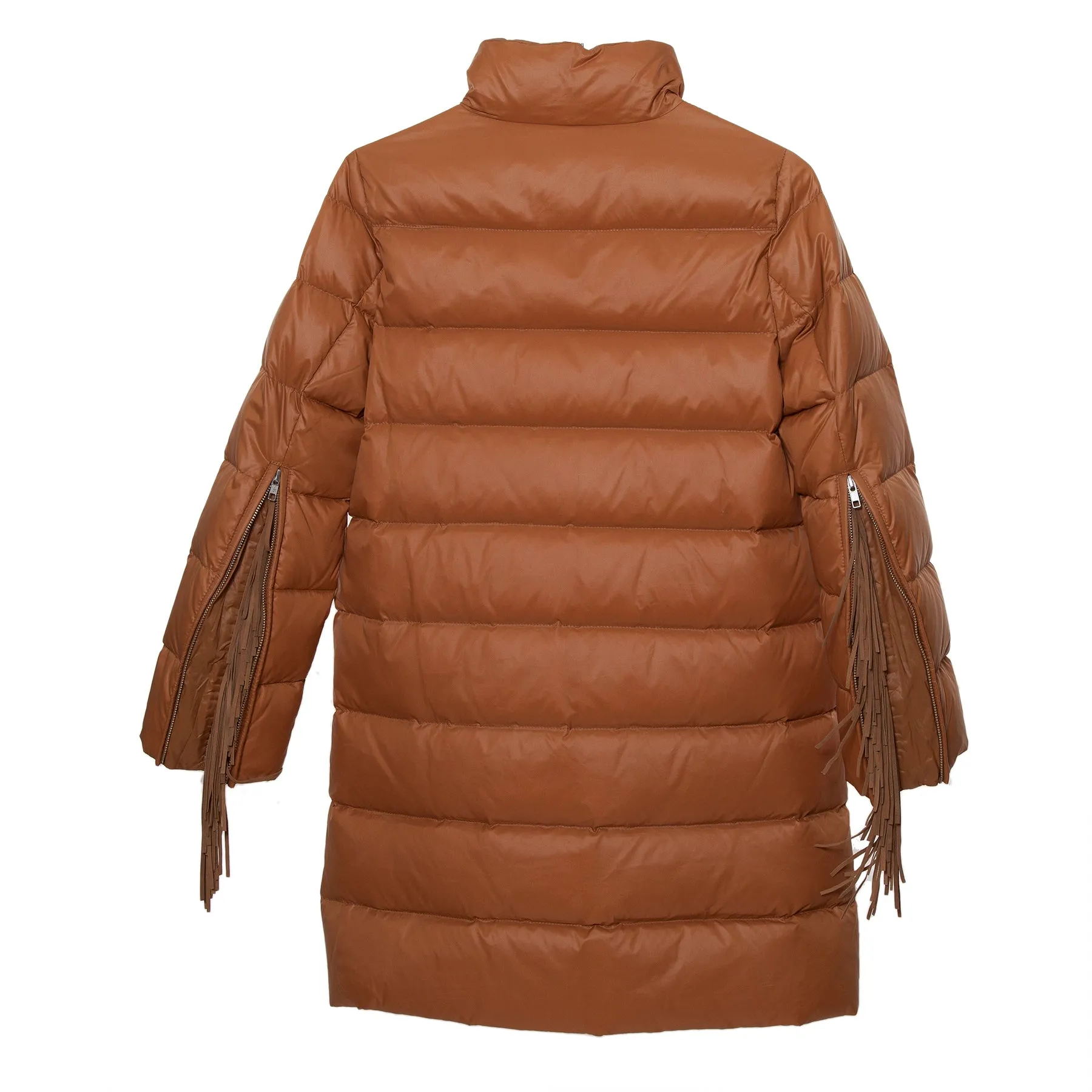 Fringe Car Coat  Tobacco