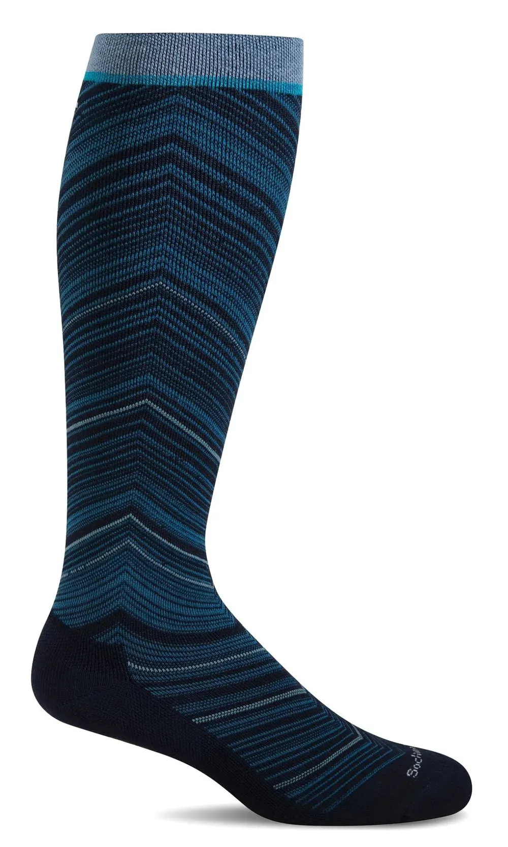  Full Flattery Wide Calf Fit Moderate Graduated Compression Sock in Navy  