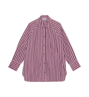 GANNI Stripe Oversized Raglan Shirt