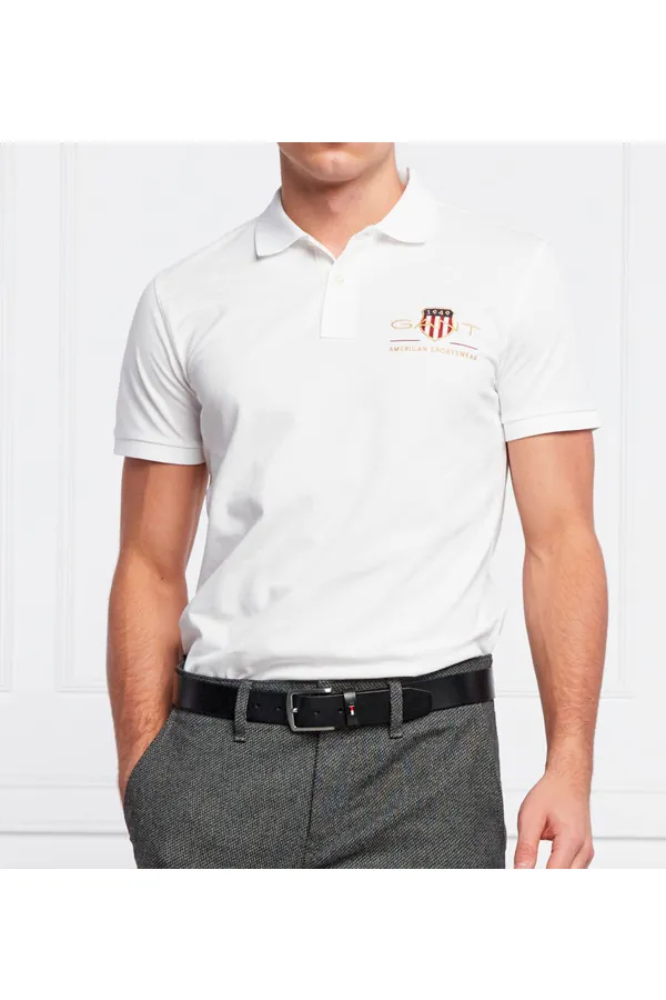 GANT Gold Shield Piqué Polo Regular White