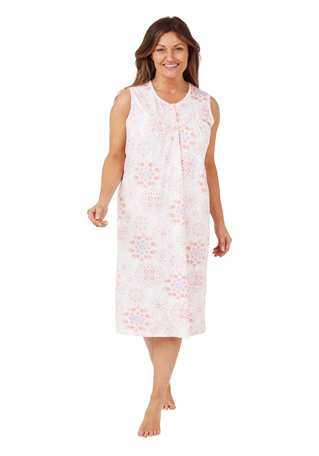 Geo 100% Cotton dress - Pink