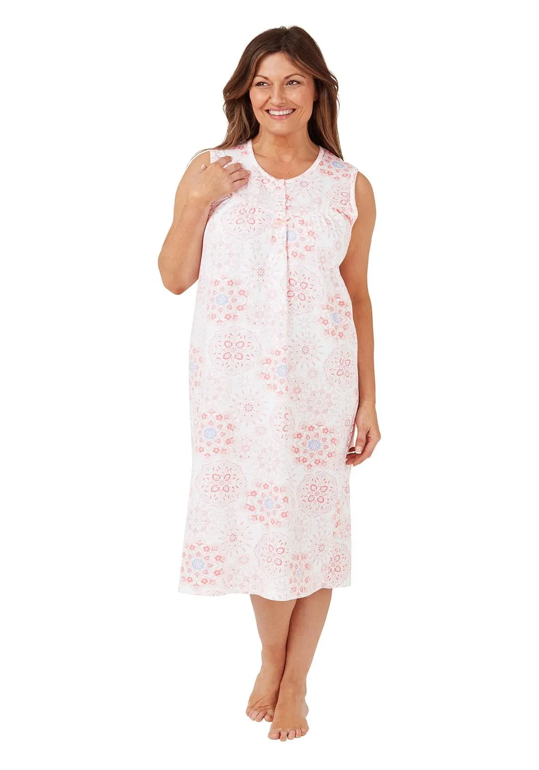 Geo 100% Cotton dress - Pink