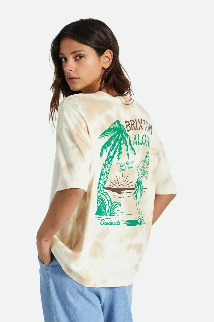 Good Time Oversized Boyfriend Tee - Safari Cloud Wash