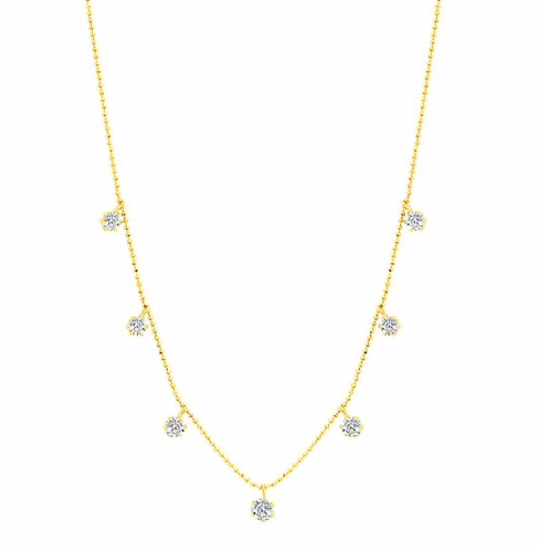 Graziela Yellow Small Floating Diamond Necklace