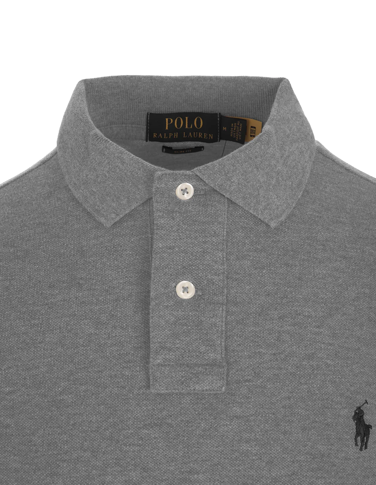 Grey Slim-Fit Piqu? Polo