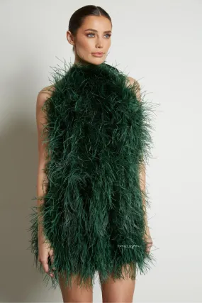 Halter Neck Feather Dress