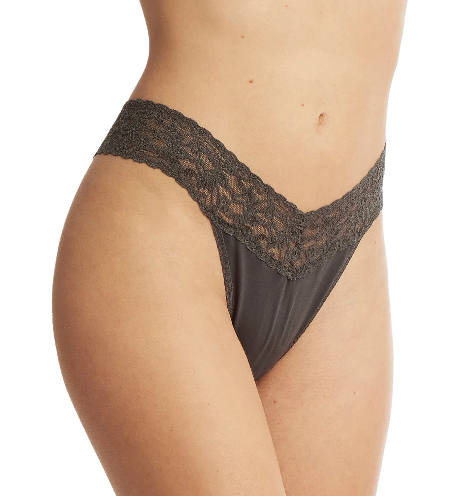 Hanky Panky Cotton Original Rise Thong (891801P) - Granite