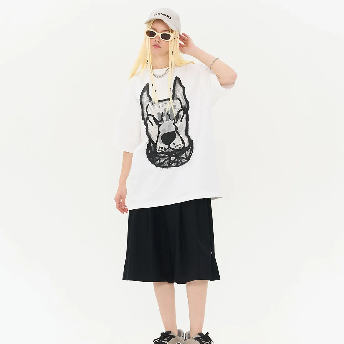 HARSH AND CRUEL  |Crew Neck Unisex Street Style Cotton Short Sleeves Oversized