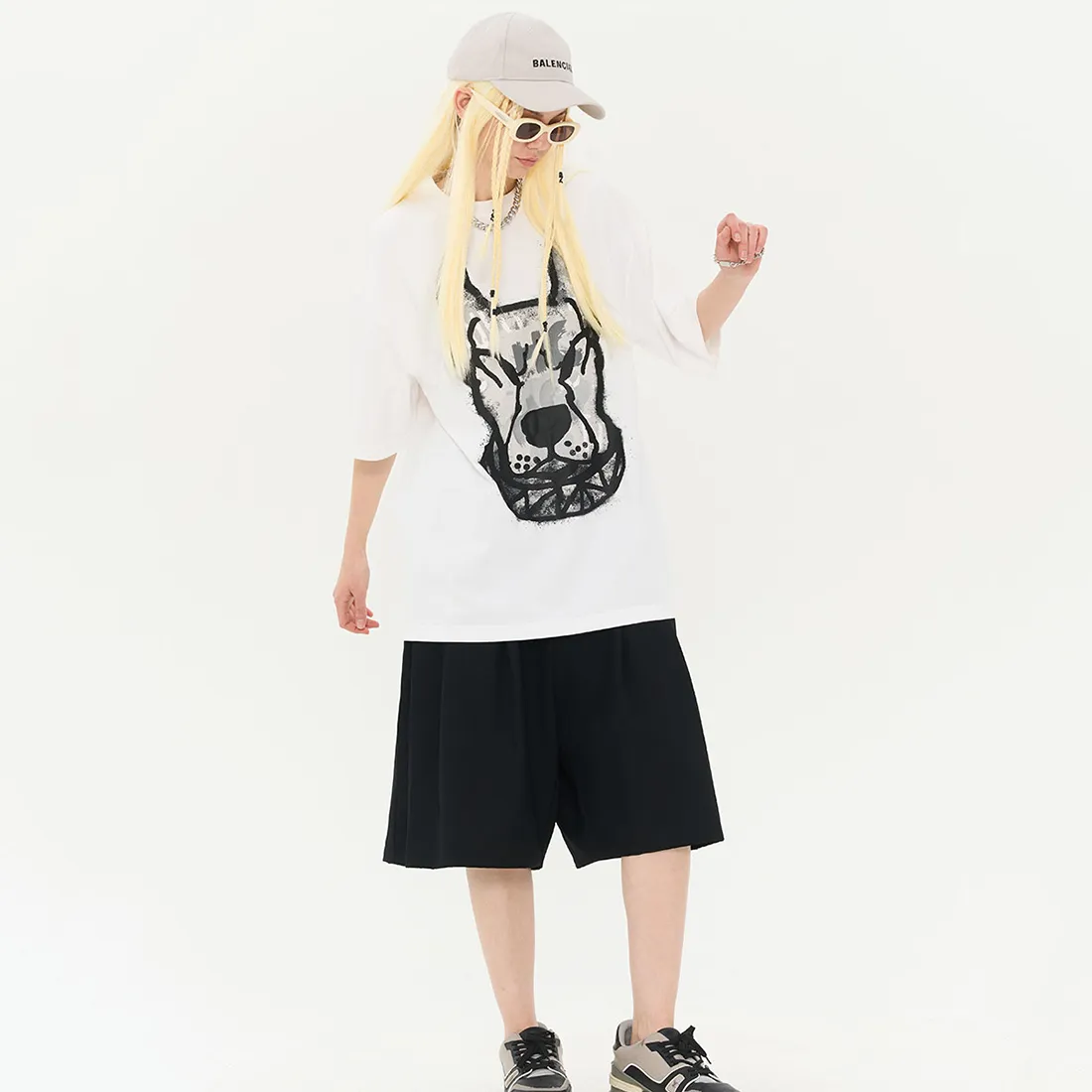 HARSH AND CRUEL  |Crew Neck Unisex Street Style Cotton Short Sleeves Oversized