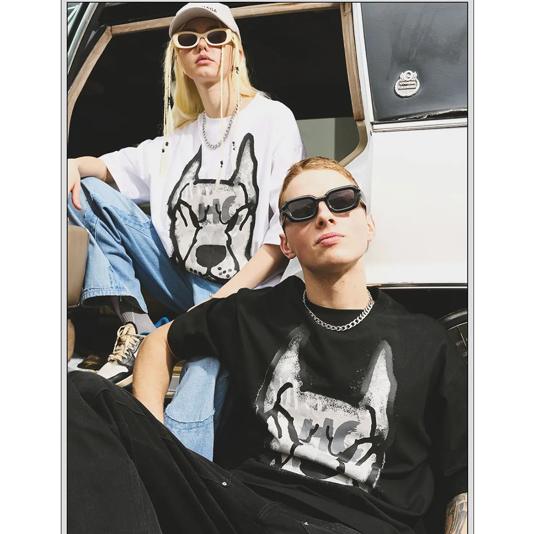 HARSH AND CRUEL  |Crew Neck Unisex Street Style Cotton Short Sleeves Oversized